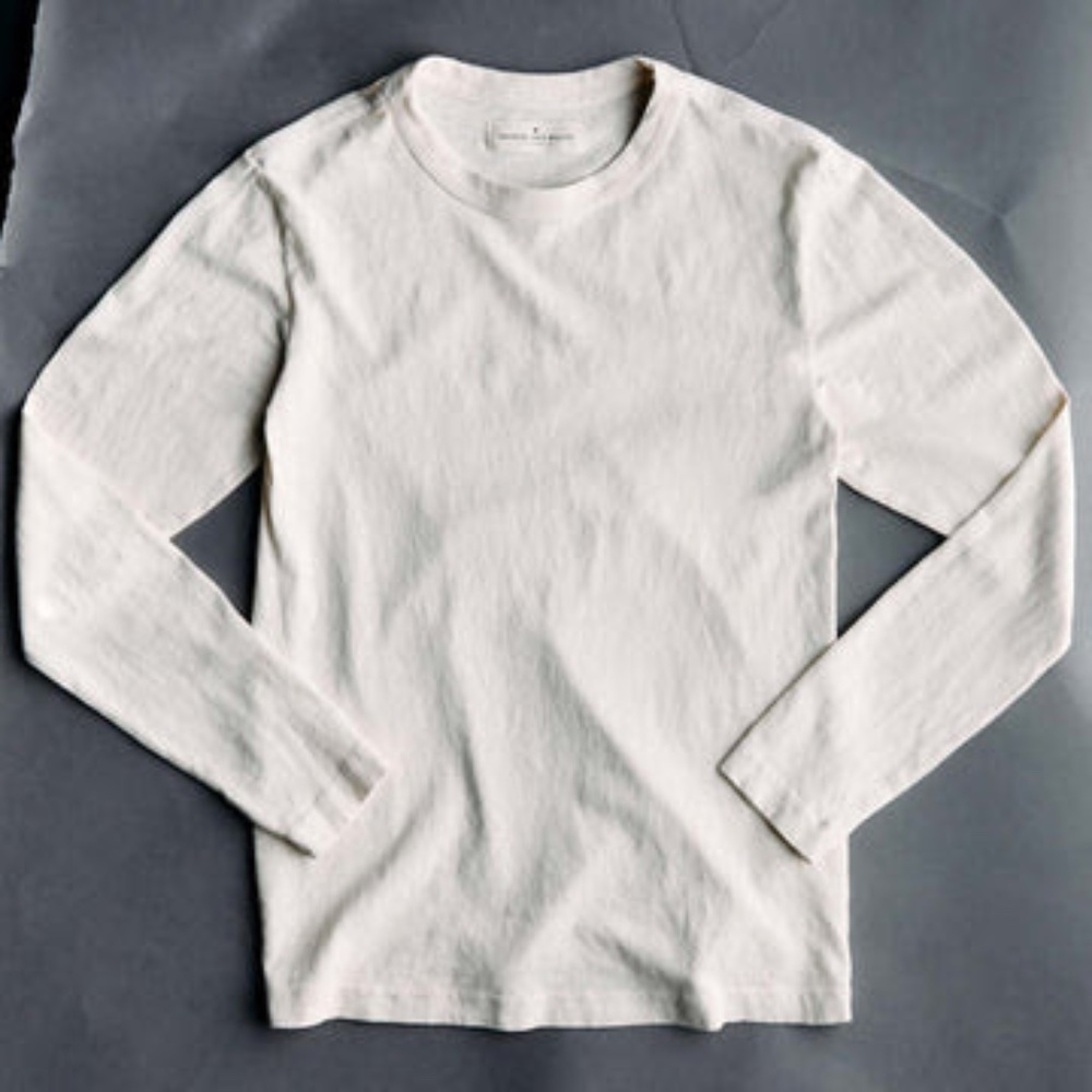 NWT Imogene and Willie Long Sleeve Vintage White Crew XXS